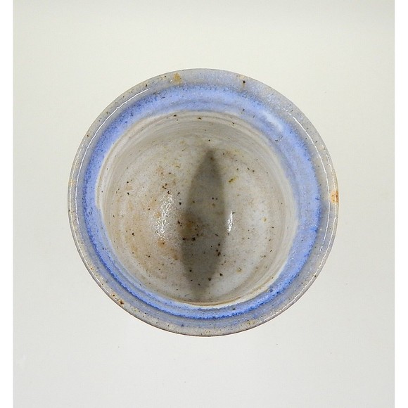 Stoneware Goblet Chalice Art Pottery Cobalt Blue Drip Glaze 8" - Picture 4 of 9